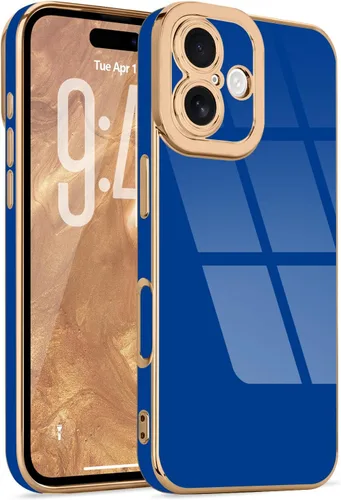 Miniatura 125 de Lafunda Diseñada para iPhone 13 Pro, fundas lujosas con chapado lindo para mujeres y niñas, elegante borde dorado, a prueba de golpes, TPU con funda