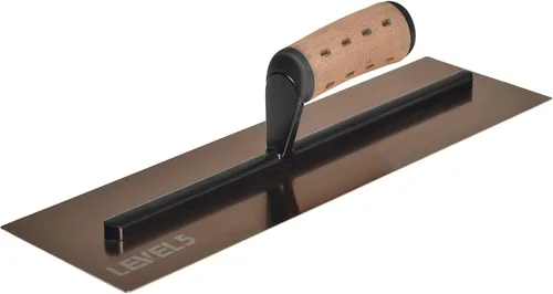 LEVEL5 Paleta curvada para paneles de yeso de 16 x 4.75 pulgadas de 0.028 in | Acero inoxidable triple endurecido, mango de alto impacto | Cartón de
