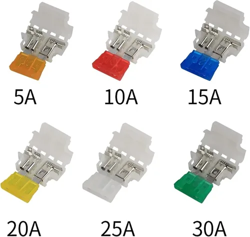 Miniatura 2 de 5 juegos 5A, 10A, 15A, 20A, 25A, 30A, portafusibles medios estándar para barco, camión, ATC, ATO, fusible de cuchilla (color : azul)