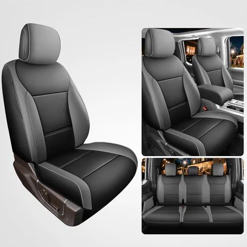 Miniatura 4 de Red Rain Fundas de cuero para asiento F150, ajuste personalizado para Ford F150 SuperCrew/CrewCab 2015 a 2025 XL XLT STX, camioneta pickup, juego