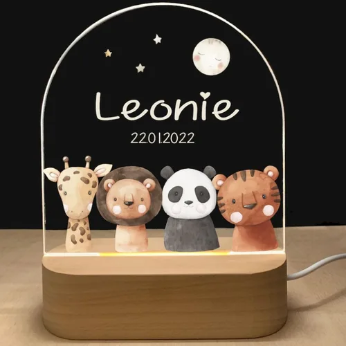 Miniatura 26 de Luz nocturna personalizada para bebés y niños, regalos personalizados con nombre, regalos de bautizo para niñas/niños, lámpara nocturna regulable