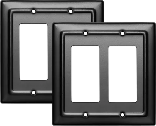Miniatura 8 de Monarch Abode Placa de cubierta de interruptor de luz basculante – 4 placas de pared blancas decorativas arquitectónicas para tomacorrientes, placas