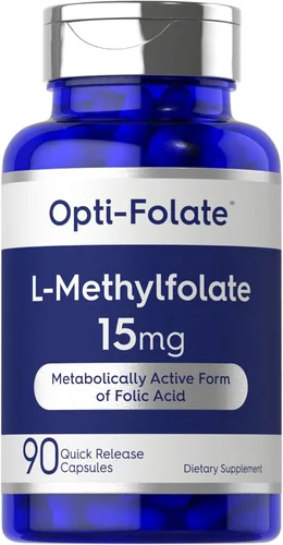 Carlyle L Metilfolato 15mg | 90 cápsulas | Potencia máxima | Optimizado y activado | Sin OMG, sin gluten | Folato de metilo, 5-MTHF | por Opti-Folate