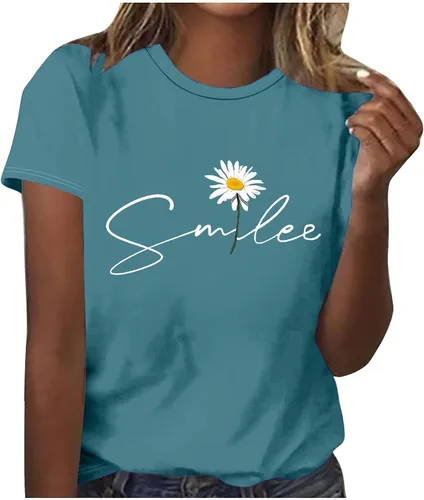 Miniatura 34 de Camiseta con estampado de animales para mujer, camiseta de libélula divertida, linda camiseta de manga corta, blusa de primavera 2023, camisas