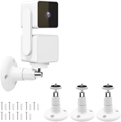 Soporte de pared para Wyze Cam Pan V3 y Wyze Cam V4 y V3 y Wyze Cam al aire libre, paquete de 3 soportes de montaje de pared ajustables giratorios