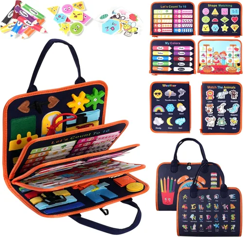 Miniatura 8 de Tabla Ocupada de Juego Montessori para Niños Pequeños: Juguetes Montessori para Niños Pequeños de 1 a 3 Años Libro de Actividades Educativas Tabla