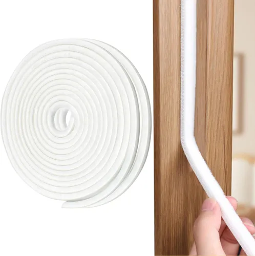 Miniatura 13 de Sello de cepillo de puerta de 33 pies, burlete de fieltro para puertas, burlete para ventanas de gabinete, bloqueador de corrientes de aire Blanco