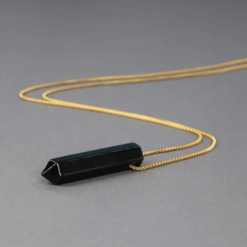 Miniatura 5 de COAI Collar con colgante puntiagudo hexagonal de piedra genuina