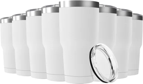 Miniatura 19 de Taza de viaje de acero inoxidable de 30 onzas con tapa, paquete de 16 vasos a granel aislados al vacío de doble pared, taza de café