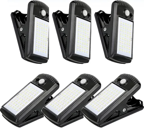 Miniatura 10 de YJFWAL Paquete de 2 luces solares para exteriores, 40 LED, 3 modos luces con clip con sensor de movimiento solar, impermeable IP65 para patio