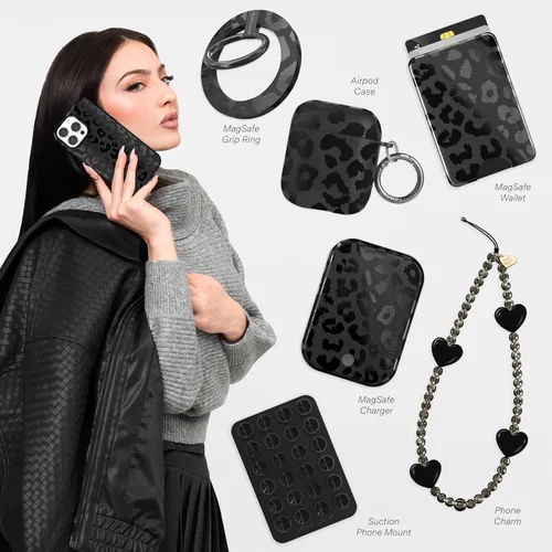 Miniatura 2 de VELVET CAVIAR Funda para iPhone 14 Pro Max con estampado de leopardo y guepardo negro, compatible con MagSafe, probada en caídas de 10 pies Leopardo