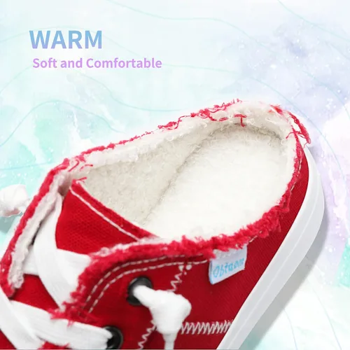 Miniatura 5 de Obtaom Zapatillas de lona para mujer, con espuma viscoelástica, cómodas, sin espalda, para vacaciones