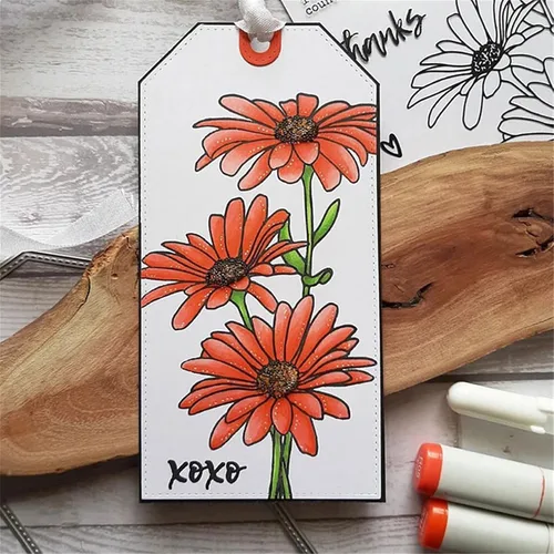 Miniatura 9 de Lottoy Juego de sellos y troqueles transparentes de silicona de manzanilla para hacer tarjetas, álbum de fotos en relieve para manualidades