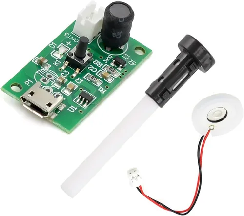 HiLetgo Mini humidificador de aire DIY Kit USB Mist Maker Spray Humedad Atomizador Mini Oscilador con interruptor Función de temporizador con hisopo