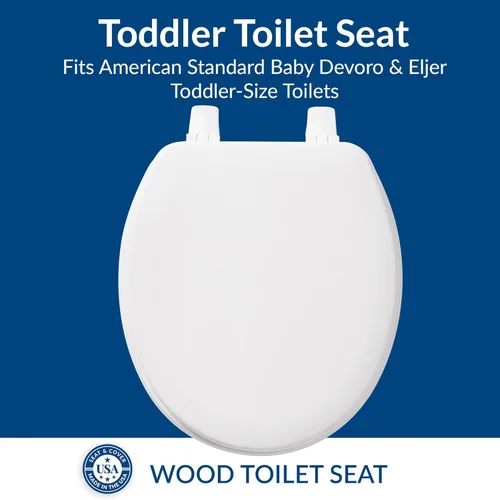 Miniatura 2 de BEMIS BB540 000 - Asiento de inodoro para bebé/niño pequeño compatible con inodoros American Standard y Eljer, madera esmaltada duradera