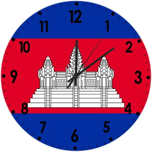 Miniatura 78 de Cheyan Reloj de pared con bandera de Canadá de 12 pulgadas, silencioso, sin tictac, de PVC, funciona con pilas, reloj redondo decorativo, regalo