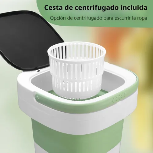 Miniatura 5 de Lavadora portátil, 20 litros mejorada con cesta giratoria, 3 modos de limpieza profunda, lavandería plegable pequeña mejorada para hotel