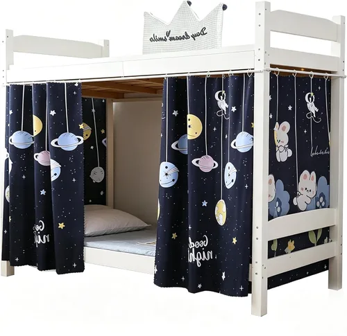 Miniatura 19 de Navhao 2 Paneles, Cortinas de Litera Inferior de Tela Dosel de Cama Cortinas para Estudiantes Redes de Sombreado para Cama Individual, 45.3*78.7