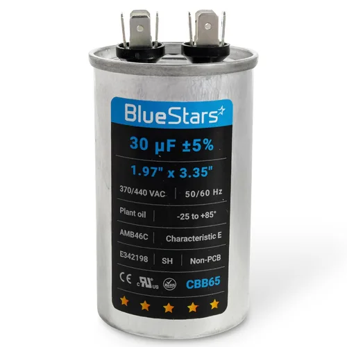 Miniatura 56 de [Listado UL] BlueStars 10 uF ± 5% MFD 370/440V CBB65 CBB65A Pieza de Repuesto de Capacitor de Arranque y Funcionamiento Ovalado - Capacitores
