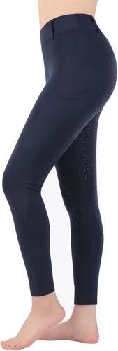Miniatura 7 de Mallas de equitación para mujer, con bolsillos, pantalones de entrenamiento para mujer con agarre de silicona