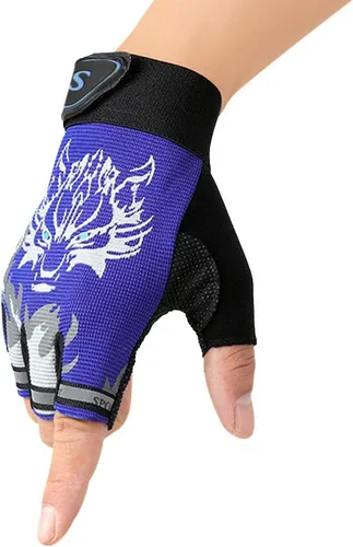 Miniatura 7 de Guantes de ciclismo sin dedos para niños, transpirables, antideslizantes, absorben los golpes, guantes de ciclismo para niños, niñas, niños, pesca