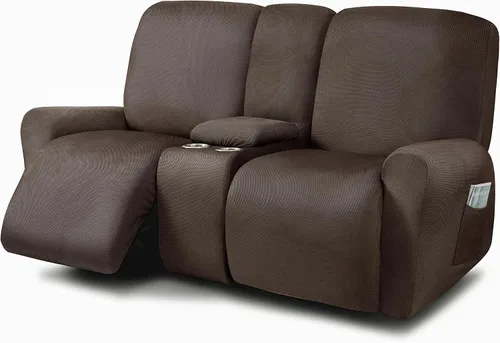 Miniatura 20 de ULTICOR Fundas para Sofá Reclinable de 8 Piezas, Fundas Elásticas de Hilo Teñido para Sofá Reclinable de 3 Cojines, Fundas Deslizables para Sofá