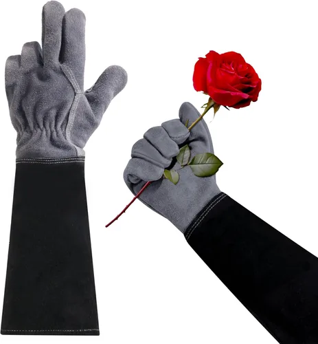 Miniatura 7 de HANDLANDY HLDD Long Gardening Gloves for Women Men - Leather Rose Pruning Gloves Thorn Proof - Breathable Working Glove Rosa