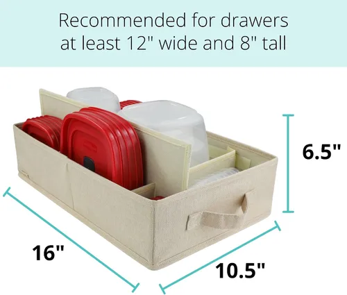 Miniatura 5 de Caja organizadora de contenedores de almacenamiento de alimentos, un organizador de cajones de cocina compatible con Rubbermaid, Glad Containers