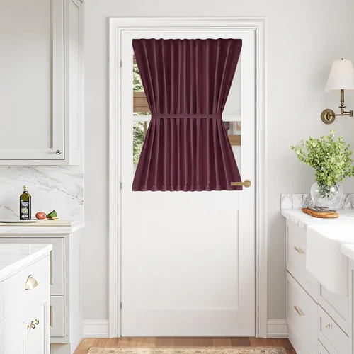 Miniatura 60 de Vatge - Cortinas autoadhesivas para puerta francesa, tratamiento de ventana con filtro de luz sin varillas ni perforaciones para puertas de cristal