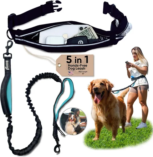 Miniatura 10 de Bond - Correa de correr para perros con manos libres con bolsa, correa manos libres para perros grandes, cinturón de correr para mascotas