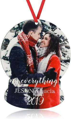 Miniatura 11 de Adornos de fotos de Navidad personalizados 2024 – Decoración de árbol de Navidad, adorno personalizado para colgar imagen familiar, decoración