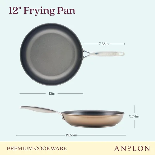 Miniatura 2 de Anolon Ascend - Sartén antiadherente anodizada dura, buena para todas las estufas (gas, superficie de vidrio, eléctrica y de inducción), apta