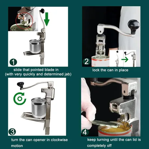 Miniatura 5 de Abrelatas comercial Abrelatas de restaurante industrial de mesa manual resistente para latas grandes