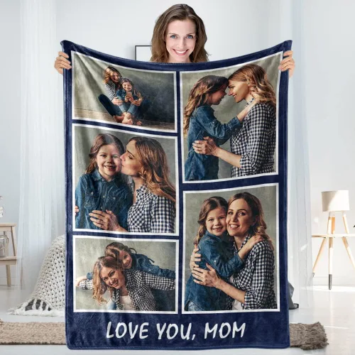 Miniatura 7 de TinyName Se envía al día siguiente, regalos personalizados para mamá, mantas personalizadas con fotos, texto, manta de vellón personalizada