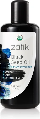 Zatik Naturals - Aceite de semilla de comino negro, prensado en frío, certificado por USDA, vegano, sin gluten, sin OMG, 6.76 fl oz, 6.8 fl oz