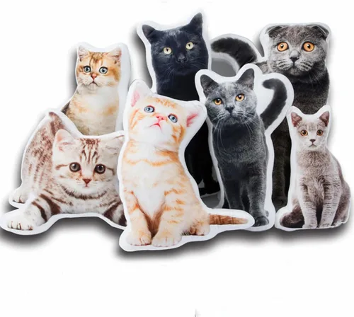 Almohada personalizada con fotos de mascotas, almohada personalizada con forma de cara de perro y gato, regalos personalizados para los amantes de