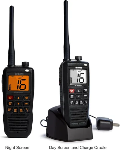 Miniatura 3 de Uniden Atlantis 275 - Radio marina VHF bidireccional de mano, sumergible IPX8 flotante impermeable, pantalla grande de doble color, 6 vatios, todos