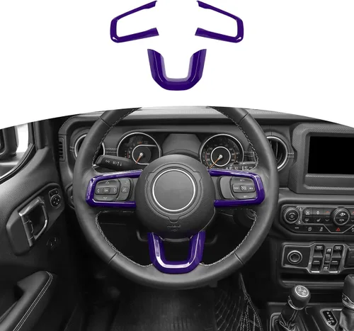 RT-TCZ para Tapa de Volante Wrangler JL Adhesivo Decorativo Morado para Jeep Wrangler JL JLU Gladiator JT 2018-Actual Morado Accesorios Interiores 3