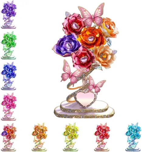 Miniatura 23 de Cada rosa contiene una pieza de tu lámpara de corazón, placa de rosa personalizada con nombre de 1 a 10 niños, luz LED personalizada para mamá, flor
