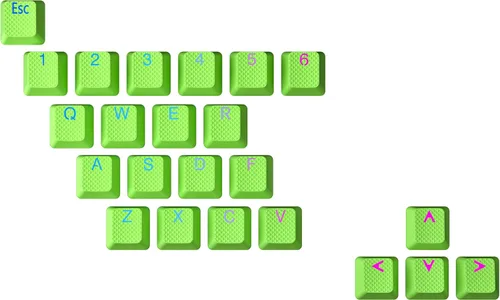 Miniatura 10 de Conjunto de teclas de goma Ranked Doble disparo translúcido Perfil OEM para teclado mecánico de juegos (Café Cuarzo, 23 teclas)
