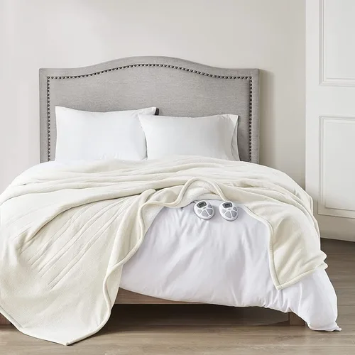 Miniatura 16 de Serta - Manta de vellón sherpa reversible, ultrasuave y tejida, manta térmica, manta eléctrica; cómoda, agradable y abriga y protege del frío