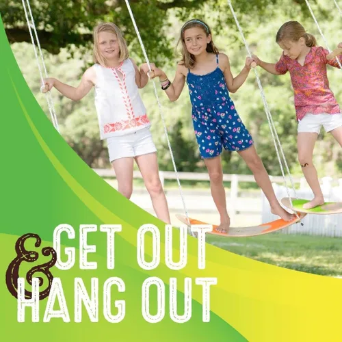 Miniatura 4 de Swurfer Stand Up TreeSkate Columpio para exteriores - Columpio de árbol para niños con asas ajustables, equipo de juego al aire libre para niños