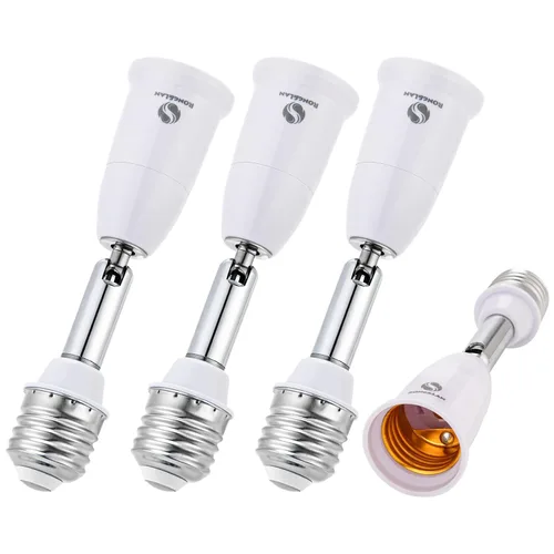 Miniatura 8 de RONG&LAN - Extensor de enchufe de luz E26/E27, 180 grados de flexión, adaptador extensor de enchufe, extensión ajustable E26/E27 a E26/E27