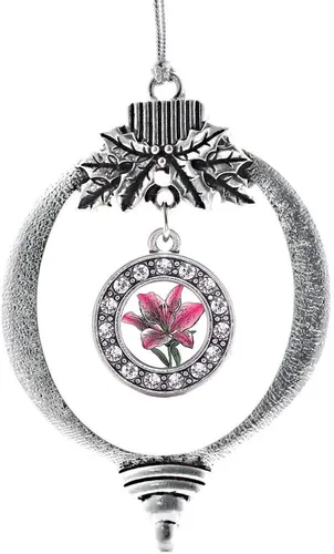 Miniatura 215 de Inspired Silver - Bonita bandera estadounidense - Adorno de Navidad plateado - Adorno de árbol de Navidad con dije circular con circonita cúbica