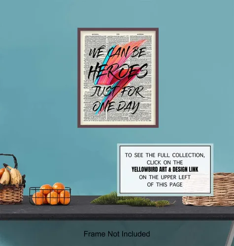 Miniatura 7 de David Bowie Letra Upcycled Dictionary - Póster decorativo de pared de 8 x 10 pulgadas para dormitorio, sala de juegos, cueva de hombre, regalo