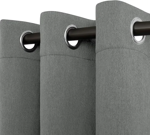 Miniatura 17 de Easy-Going - Cortinas opacas con aspecto de lino para oscurecer la habitación, con ojales para ventana, cortinas para dormitorio, sala de estar