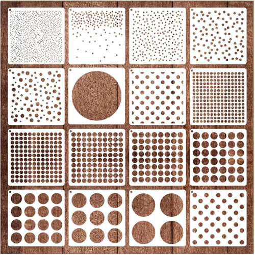 16 plantillas circulares geométricas de burbujas, plantillas de lunares, plantillas de círculos mixtos para pintar en manualidades, tarjetas,