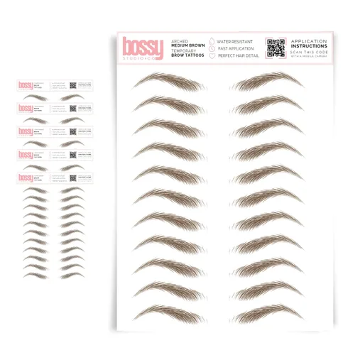 Miniatura 39 de 5 paquetes de tatuajes temporales para cejas, adhesivos impermeables para cejas, tatuajes falsos para el cabello tipo pelar de transferencia