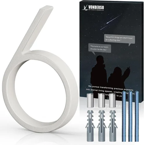 Miniatura 64 de VONDERSO Números flotantes de casa de 5 pulgadas para exteriores, números de dirección modernos de metal antioxidante (3), números de buzón Negro 3