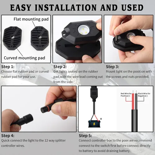 Miniatura 5 de Kit de luces LED blancas con 12 luces de cápsula compatible con camión, automóvil, SUV, barco, motocicleta, vehículo, fácil instalación